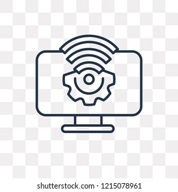 Monitor vector outline icon isolated on transparent background, high quality linear Monitor transparency concept can be used web and mobile