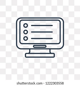 Monitor vector outline icon isolated on transparent background, high quality linear Monitor transparency concept can be used web and mobile