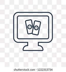 Monitor vector outline icon isolated on transparent background, high quality linear Monitor transparency concept can be used web and mobile