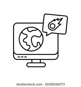 Ícone de estilo de ilustração do contorno do Monitor Vetor