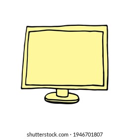 Monitor - Esbozo vectorial en estilo doodle.
