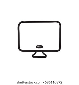 Monitor vector sketch icon isolated on background. Hand drawn Monitor icon. Monitor sketch icon for infographic, website or app.