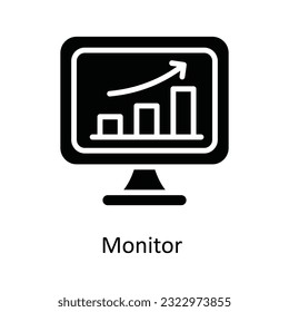 Monitor-Vektorgrafik   solide Icon Design Illustration. Multimedia-Symbol auf weißem Hintergrund - EPS10-Datei