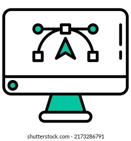 monitor and vector with transparent background