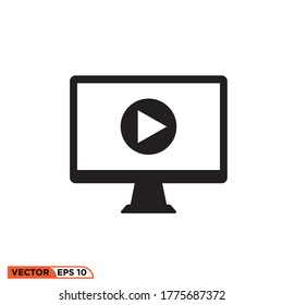 monitor video icon design vector illustration