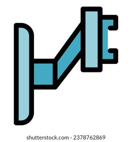 Monitor wall control icon outline vector. Tv mount. Air console color flat