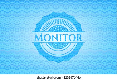 Monitor water emblem background.