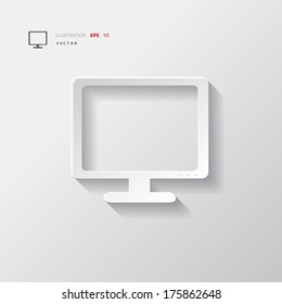 Monitor web icon. Computer display.