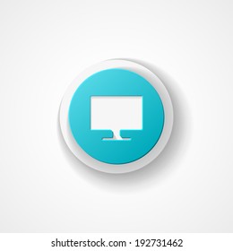 Monitor web icon on white background
