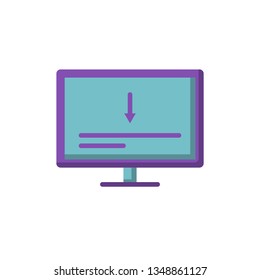 monitor web icon outline flat glyph 