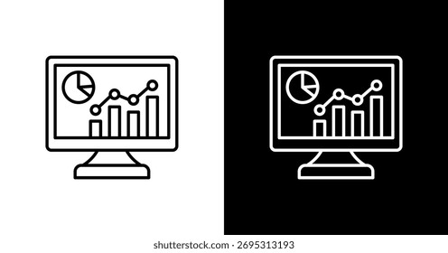 Monitor White Icon Set Design