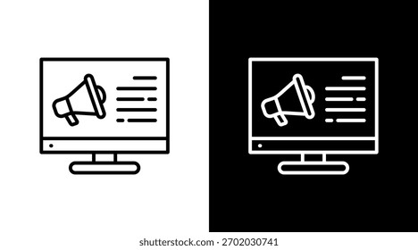 Diseño de conjunto de iconos blanco de monitor
