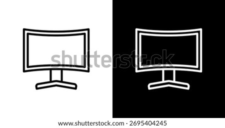 Monitor White Icon Set Design