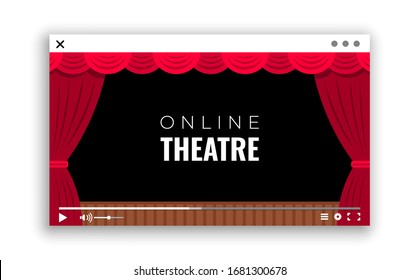 Monitor Window With Online Video Of The Performance From The Theater. The Theater Shows The Performance Online In Video Format In Quarantine . How To Spend Time In Quarantine Online, Cinema, Theater,