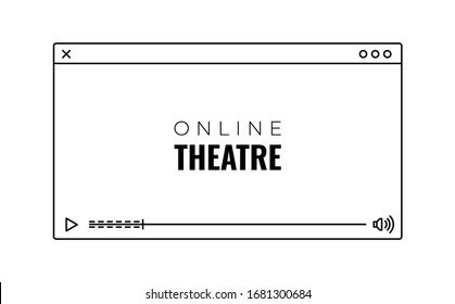 Monitor Window With Online Video Of The Performance From The Theater. The Theater Shows The Performance Online In Video Format In Quarantine . How To Spend Time In Quarantine Online, Cinema, Theater,