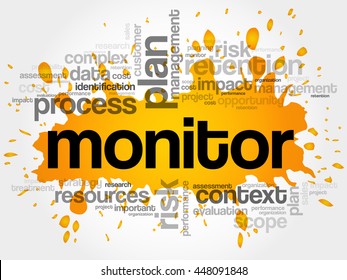 MONITOR word cloud collage, business concept background