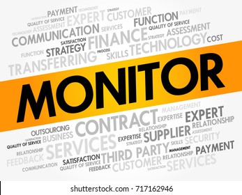 MONITOR word cloud collage, business concept background