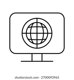 Monitor World Web Icono de negocios Pack de símbolos Dinero Logo