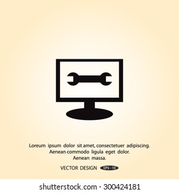Monitor with wrench icon