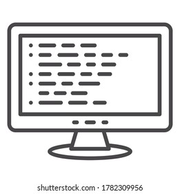 Monitor,computer icon illustration vector flat