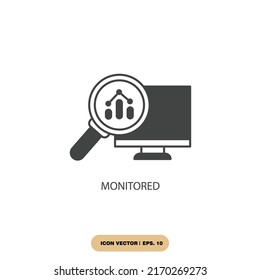 monitored icons  symbol vector elements for infographic web