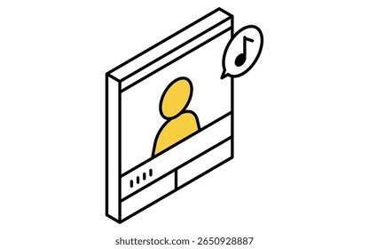 Intercomunicador monitorado, Prevenção de crimes e segurança doméstica Ícone isométrico, Ilustração de vetor