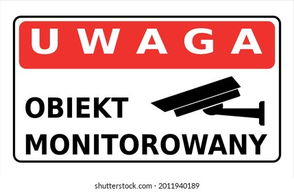 monitored object sign on a white background