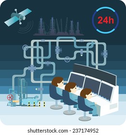 monitoring 24 hour system info graphic illustration 