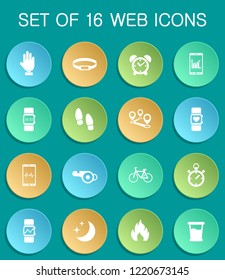 monitoring apps web icons on colorful round buttons