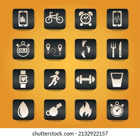 monitoring apps web icons for user interface design