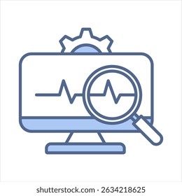 Ilustración vectorial de iconos azules de supervisión