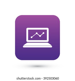Monitoring The Business Gross Statistics Vector Icon | Vector Isolated Object Element Colorful Sign Icon Flat Illustration Pictograph Silhouette Logo