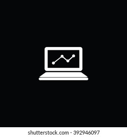 Monitoring The Business Gross Statistics Vector Icon | Vector Isolated Object Element Colorful Sign Symbol Icon Flat Illustration Pictograph Silhouette Logo
