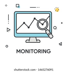 MONITORING COLORED LINE ICON CONCEPT