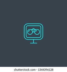 monitoring concept blue line icon. Simple thin element on dark background. monitoring concept outline symbol design. Can be used for web and mobile UI/UX