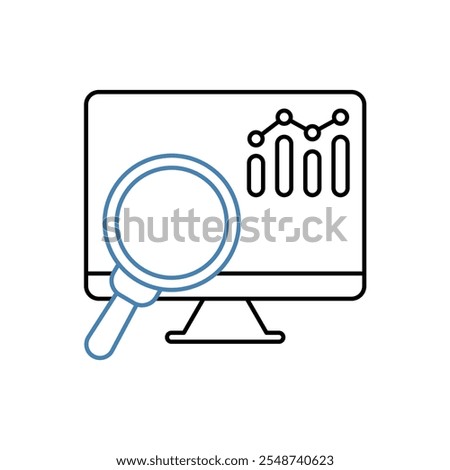 monitoring concept line icon. Simple element illustration. monitoring concept outline symbol design.