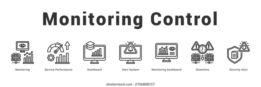 Ilustración de Anuncio de Web moderno y limpio con iconos temáticos para la comunicación visual