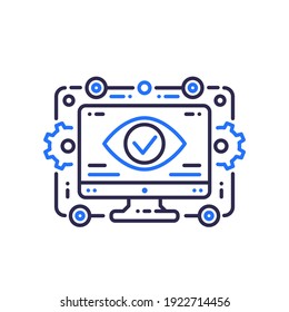 Monitoring, data analysis line vector illustration