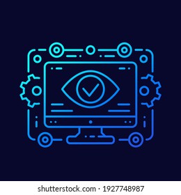 Monitoring, data analysis linear vector art