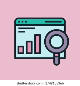 Monitoring. Digital marketing concept illustration, flat design linear style banner. Usage for e-mail newsletters, headers, blog posts, print and more. Vector