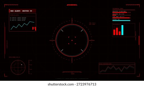 La pantalla de seguimiento muestra estadísticas vitales y alertas para el sector 09. La información incluye velocidad, nivel de amenaza y gráficos visuales que indican las tendencias de los datos.