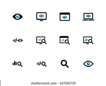 Monitoring duotone icons. Vector illustration.