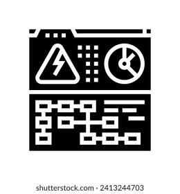 monitoring electric grid glyph icon vector. monitoring electric grid sign. isolated symbol illustration