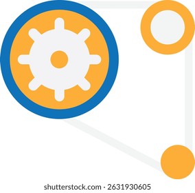 Monitoring Gear Setting Icon Vector Flat Illustration
