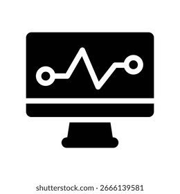 monitoring glyph icon illustration vector graphic. Simple element illustration vector graphic, suitable for app, websites, and presentations isolated on white background