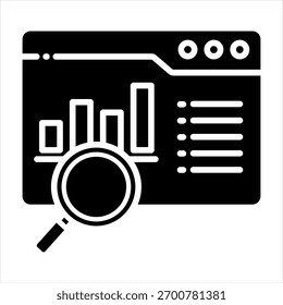 Monitorización de la Ilustración vectorial de iconos de glifos