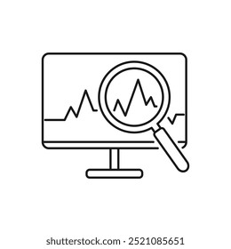 Gráfico de monitoramento. Conceito de ícone de análise isolado em fundo branco. Ilustração vetorial
