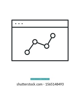 Monitoring graph icon vector illustration logo template for many purpose. Isolated on white background.