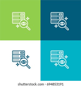 Monitoring green and blue material color minimal icon or logo design