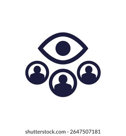 Grupo de supervisión, icono de observadores con personas y ojos